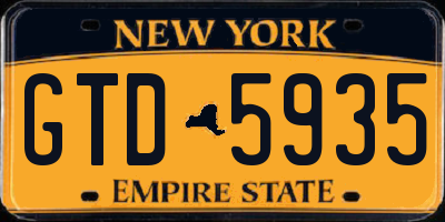 NY license plate GTD5935