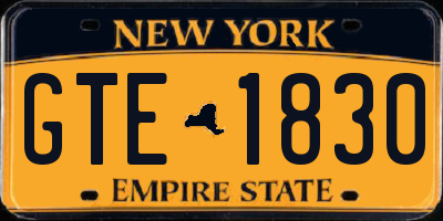 NY license plate GTE1830