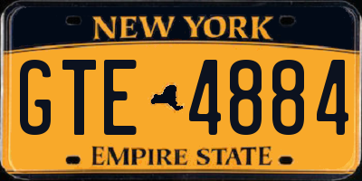 NY license plate GTE4884