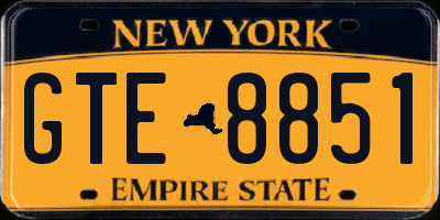 NY license plate GTE8851