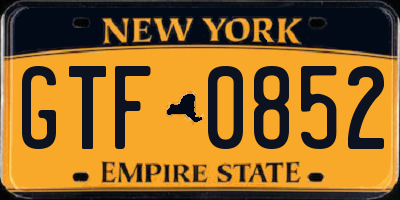 NY license plate GTF0852