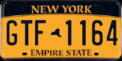 NY license plate GTF1164