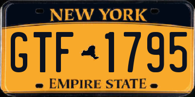 NY license plate GTF1795