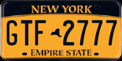 NY license plate GTF2777