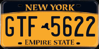NY license plate GTF5622