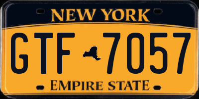 NY license plate GTF7057