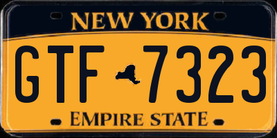 NY license plate GTF7323