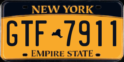 NY license plate GTF7911