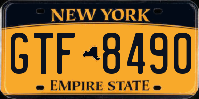 NY license plate GTF8490