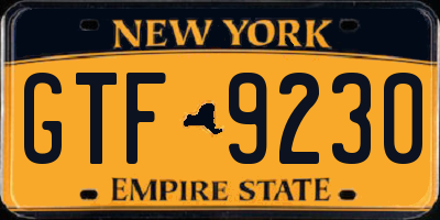 NY license plate GTF9230