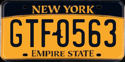 NY license plate GTFO563