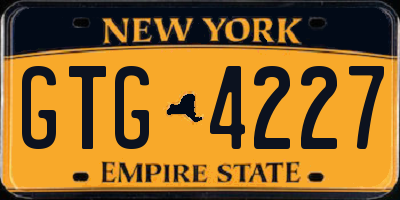 NY license plate GTG4227