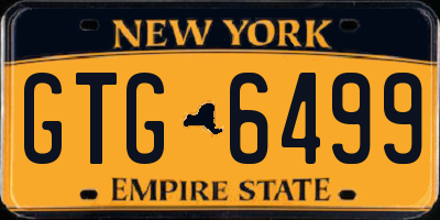 NY license plate GTG6499