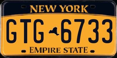NY license plate GTG6733