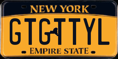 NY license plate GTGTTYL