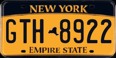 NY license plate GTH8922