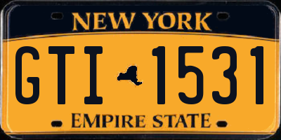 NY license plate GTI1531