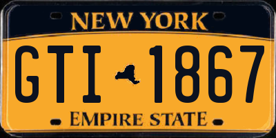 NY license plate GTI1867