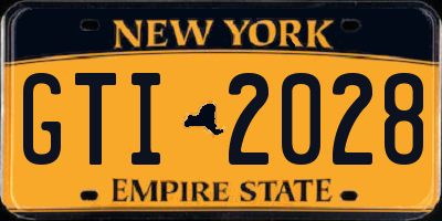 NY license plate GTI2028