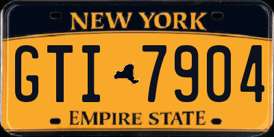 NY license plate GTI7904