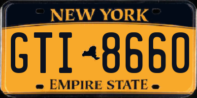 NY license plate GTI8660