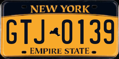 NY license plate GTJ0139