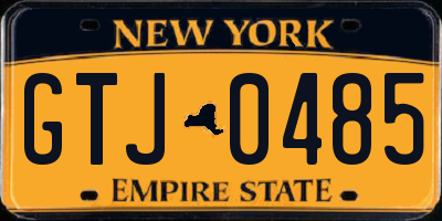 NY license plate GTJ0485