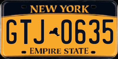 NY license plate GTJ0635
