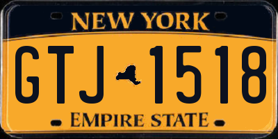 NY license plate GTJ1518