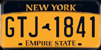 NY license plate GTJ1841