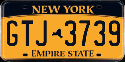 NY license plate GTJ3739