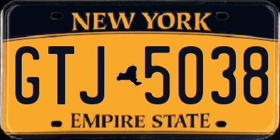NY license plate GTJ5038
