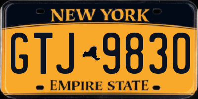 NY license plate GTJ9830