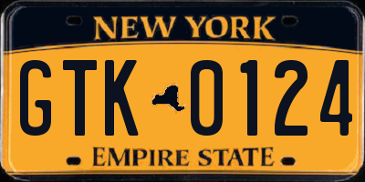 NY license plate GTK0124