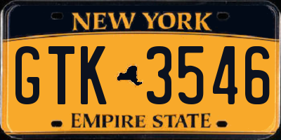 NY license plate GTK3546