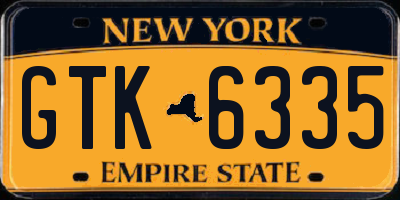 NY license plate GTK6335