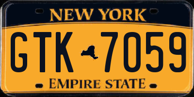 NY license plate GTK7059