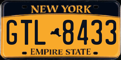 NY license plate GTL8433