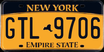 NY license plate GTL9706