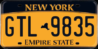 NY license plate GTL9835