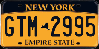 NY license plate GTM2995