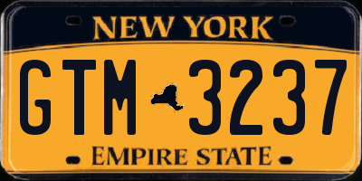 NY license plate GTM3237
