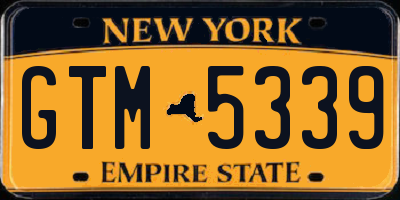 NY license plate GTM5339
