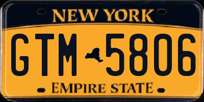 NY license plate GTM5806