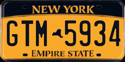 NY license plate GTM5934