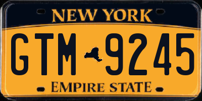 NY license plate GTM9245