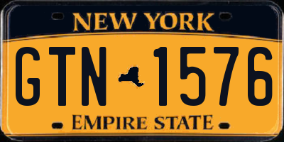 NY license plate GTN1576