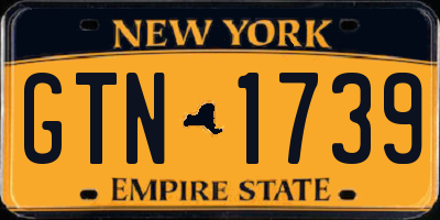 NY license plate GTN1739