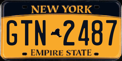 NY license plate GTN2487
