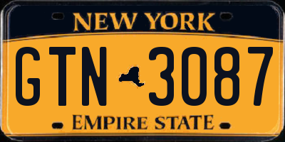 NY license plate GTN3087